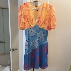 STAUD Colorful Patterned Dress
